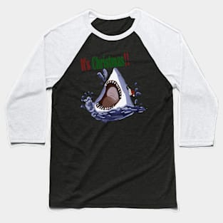 Christmas Shark Baseball T-Shirt